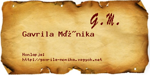 Gavrila Mónika névjegykártya